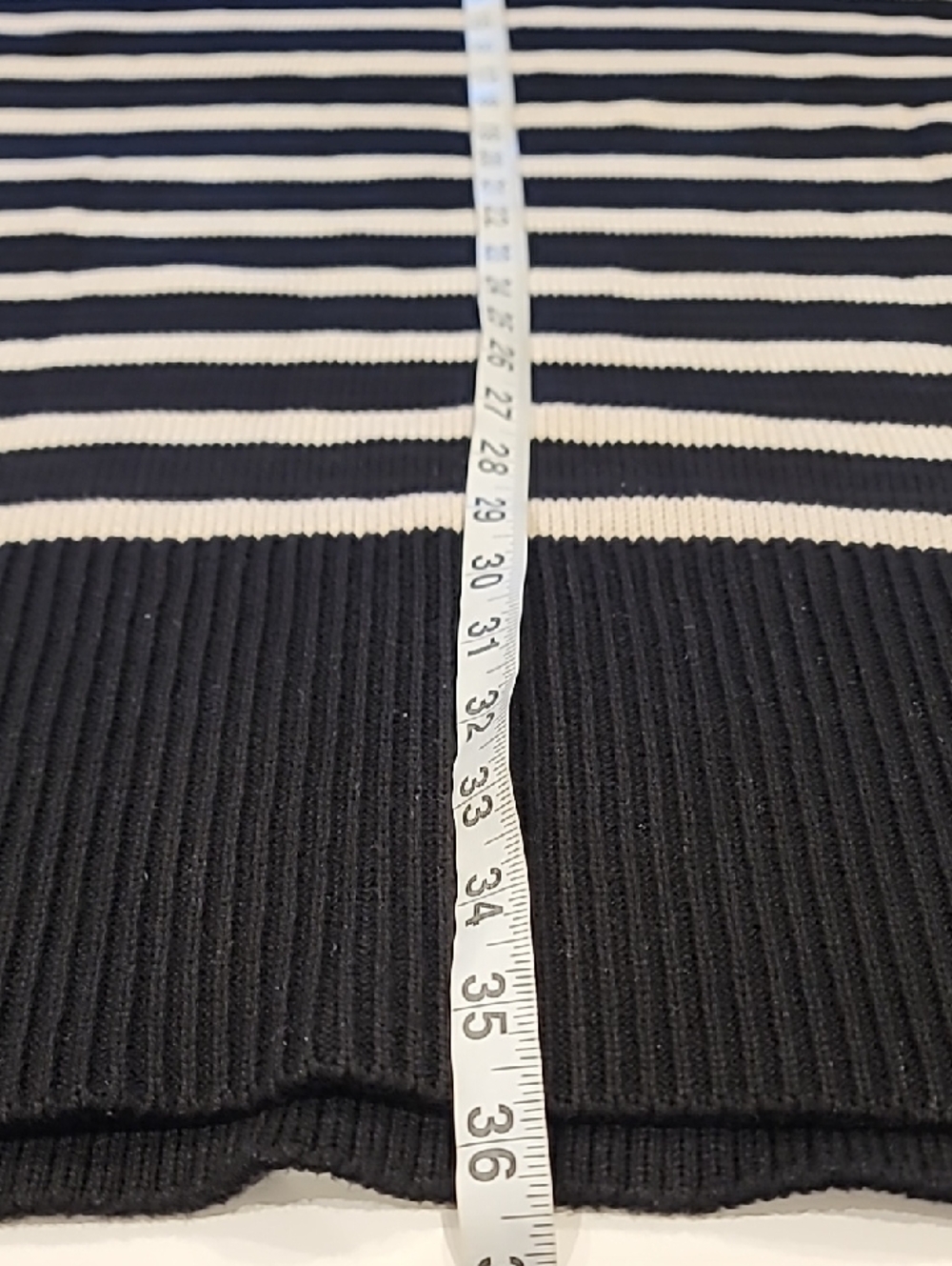 GAP Turtleneck Sweater Dress Black and White Striped Medium - Picture 9 of 11
